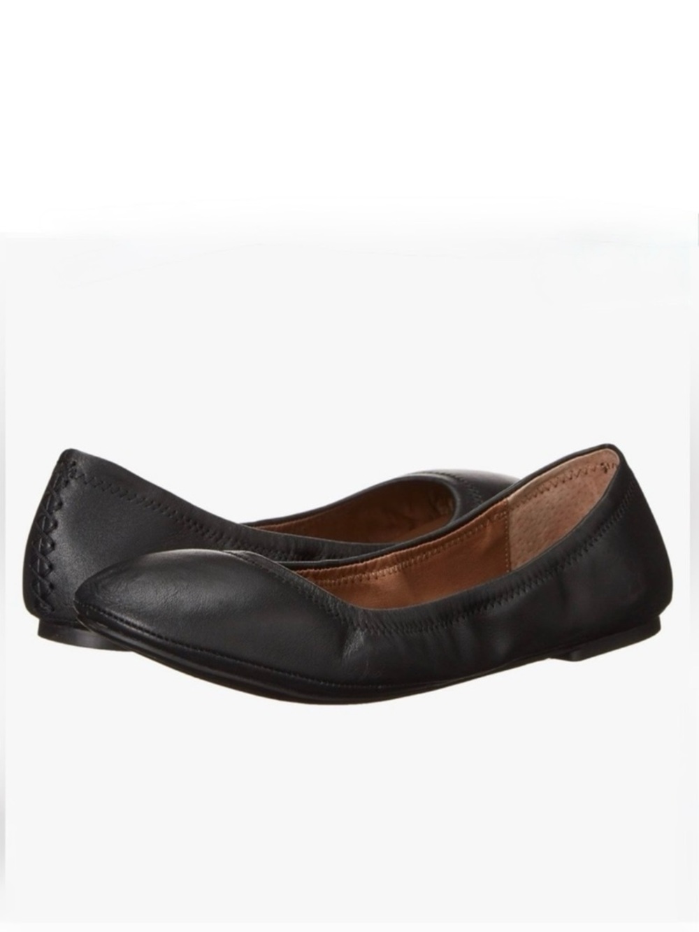 Lucky Brand Womens Erin Black Leather Closed Toe Ballet Flats Size 9